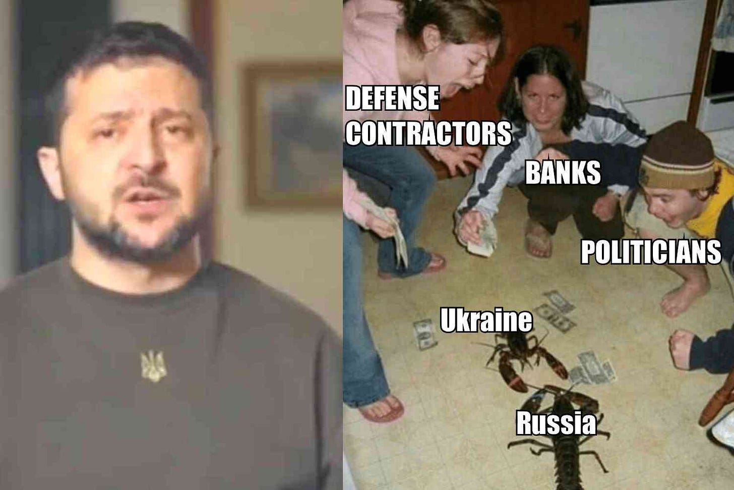 Zelensky thanks Goldman Sachs, BlackRock, and JP Morgan, says that sending weapons to Ukraine is a big business opportunity