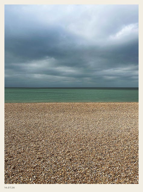 3 view of the English coast, in colour and monochrome