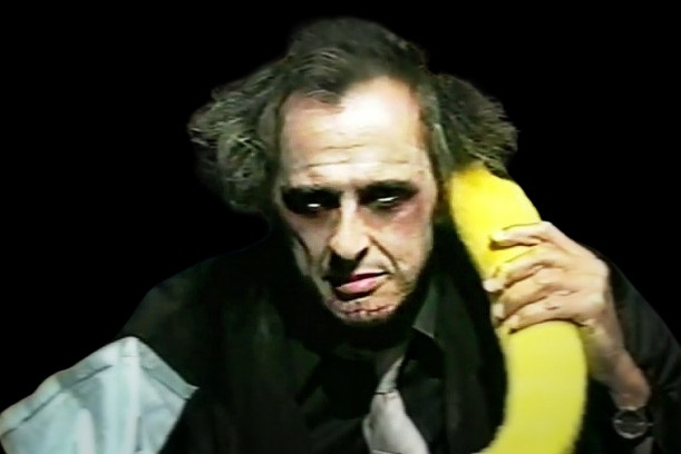Phoenix TV horror host Edmus Scarey, with giant prop banana