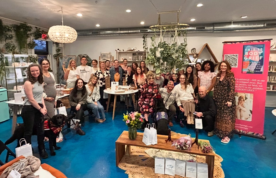 guest at this is body grief book launch pre order event 