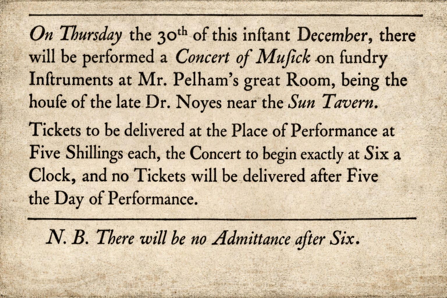 The First Concert in American History - by Joyce Linehan