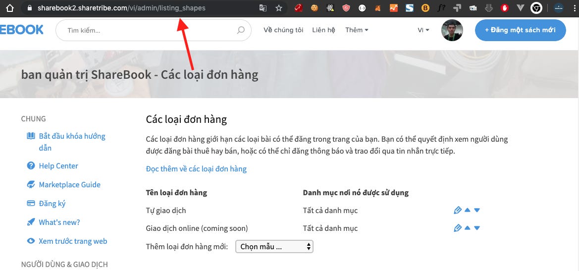 Thiết lập các loại đơn hàng