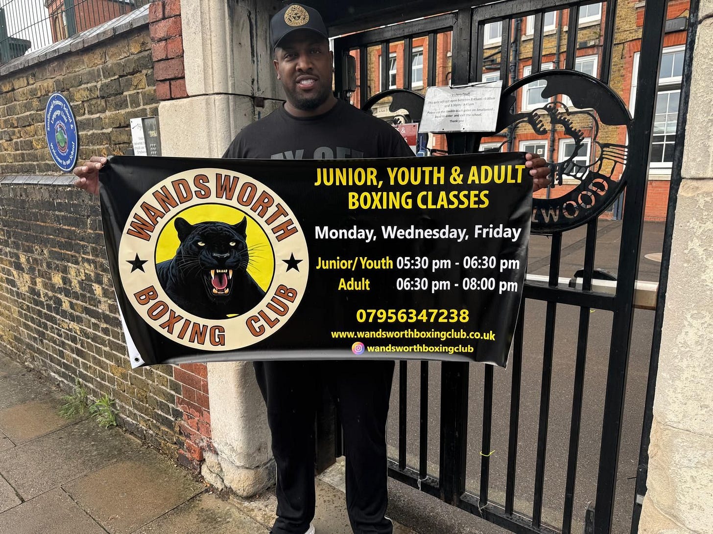 May be an image of ‎1 person and ‎text that says "‎TaET 主主银 نف WANDS MANDISWORTE JUNIOR, YOUTH & &ADULT BOXING CLASSES Monday, Wednesday, Friday * Junior/ Junior/Youth Youth 05:30 pm 06:30 pm BOXING O CLU Adult 06:30 pm 08:00 pm 07956347238 www.wandsworthboxingclub.co.uk wandsworthboxingclub‎"‎‎