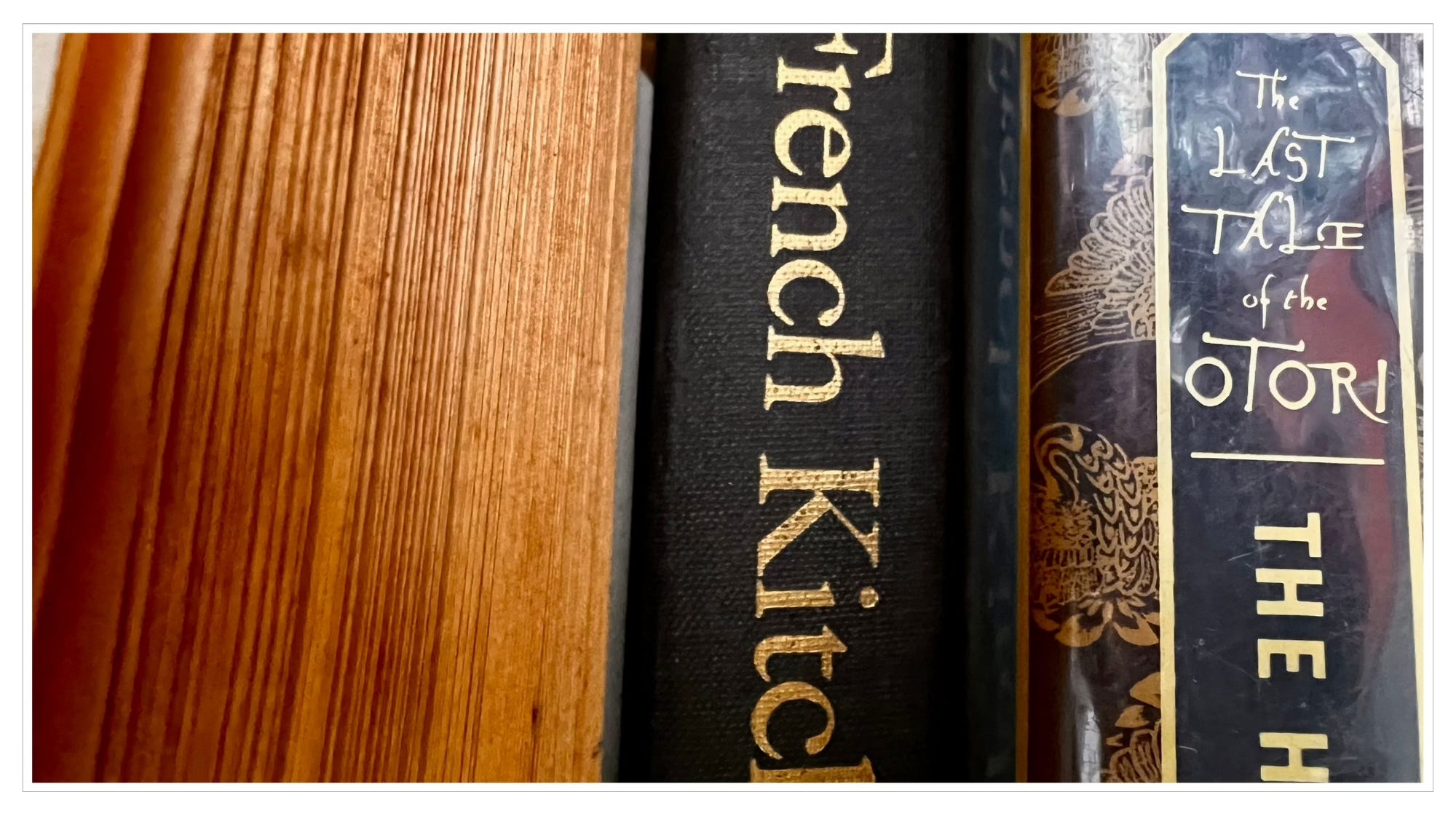 Close-up of upright books