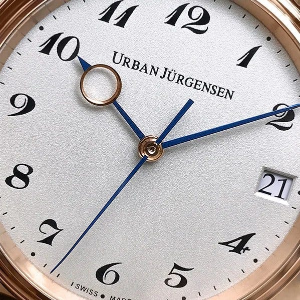 Reference 2240’s frosty dial provides a magnificent example of grenage finishing. Reference 2240’s frosty dial provides a magnificent example of grenage finishing.
