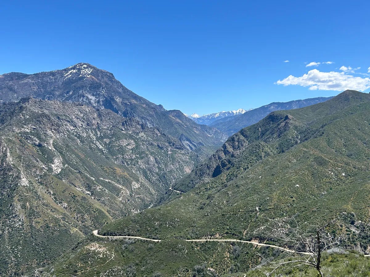 Looking over the canyon and highway 180 from Junction View Overlook ©Donetta Dalman