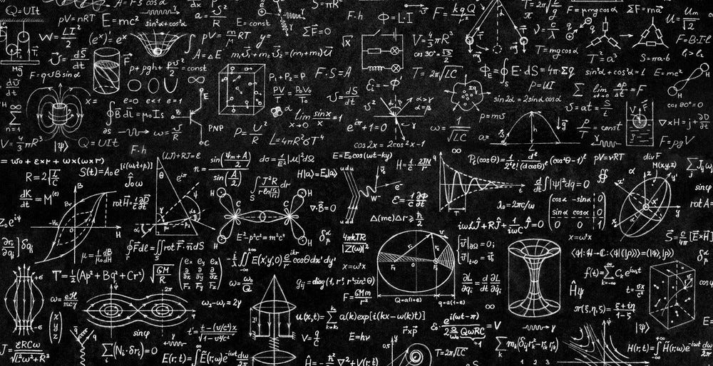 Equations on a blackboard