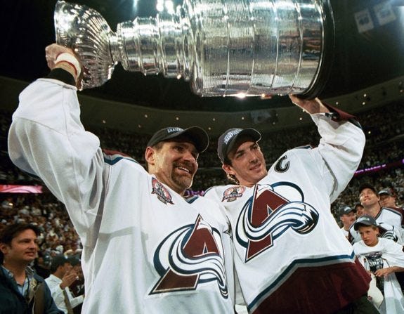 Ray Bourque Colorado Avalanche Joe Sakic Ray Bourque Colorado Avalanche Joe Sakic