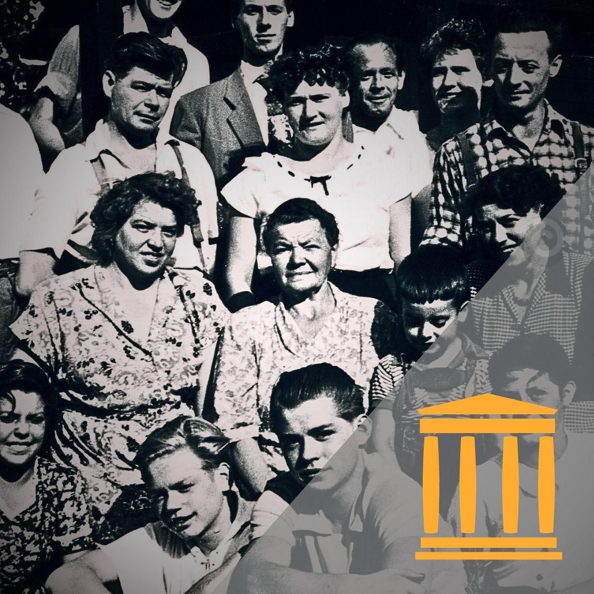 The same family gathering, now with a library in the bottom right corner.