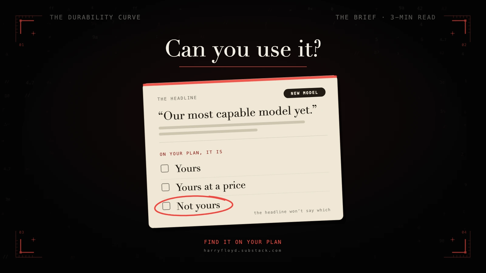 One Question for Any AI Model Headline: Can You Use It?