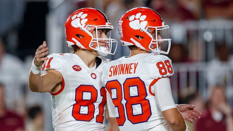 Clemson place kicker Nolan Hauser (81) (AP Photo/Colin Hackley)