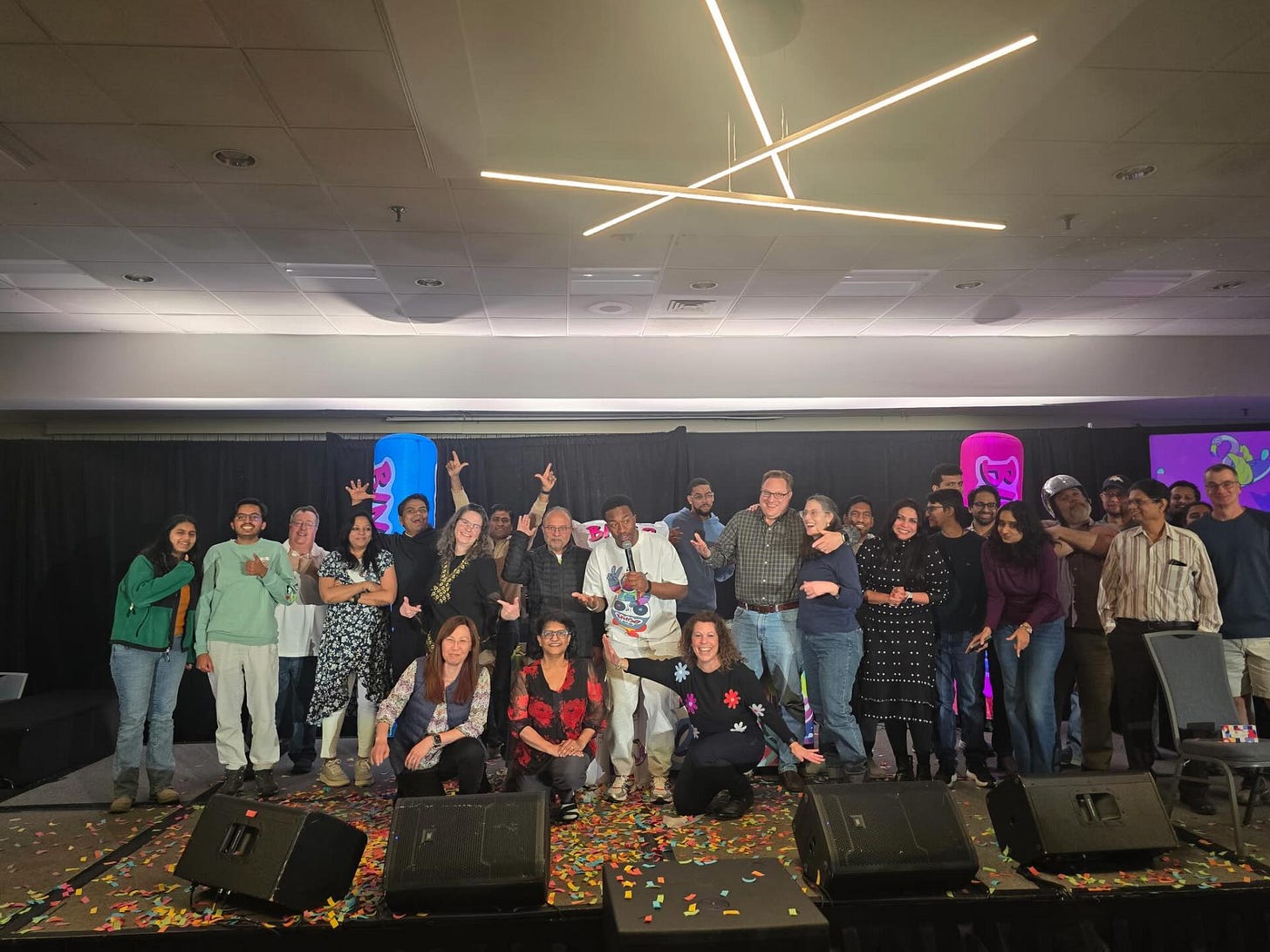 May be an image of crowd and text