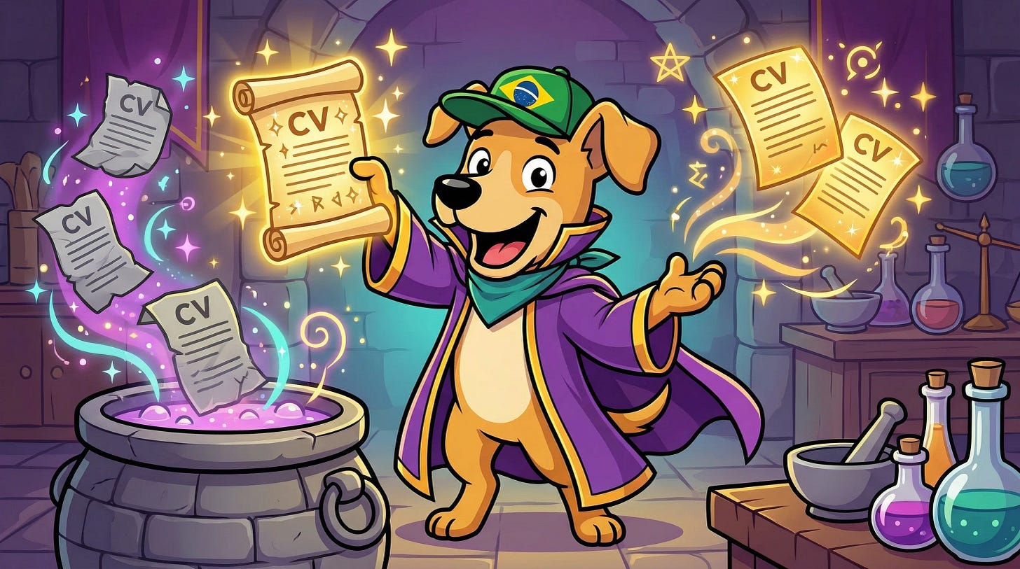 Gringo alquimista transformando currículos ruins em ouro
