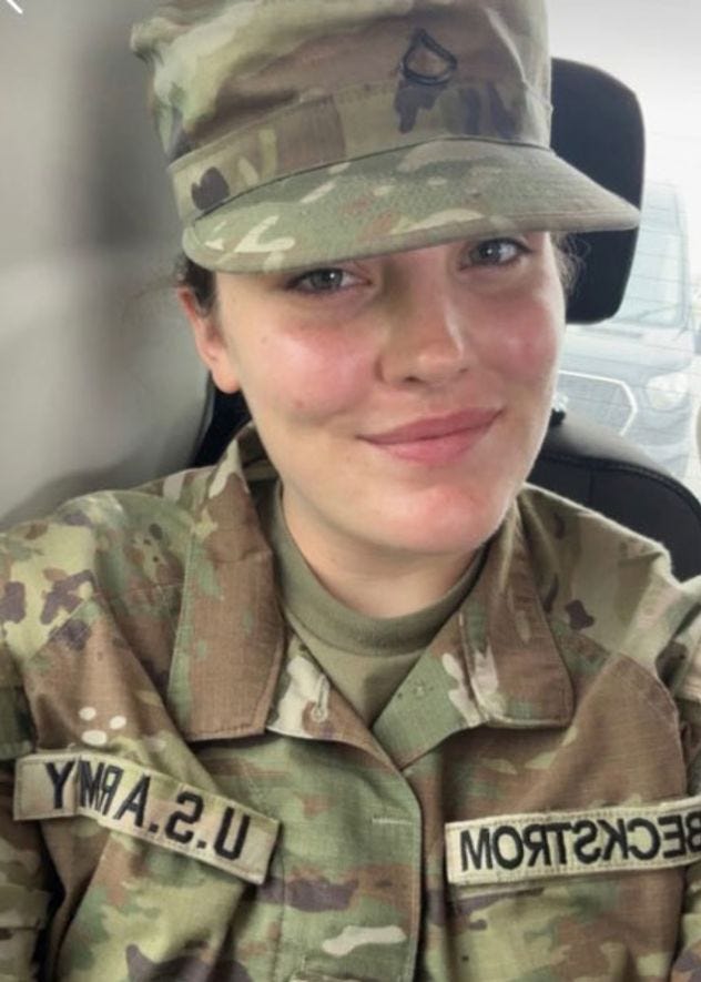 US Army Spc.<em> </em>Sarah Beckstrom, 20, was one of two members of the West Virginia National Guard shot in Washington, DC, on November 26, 2025.