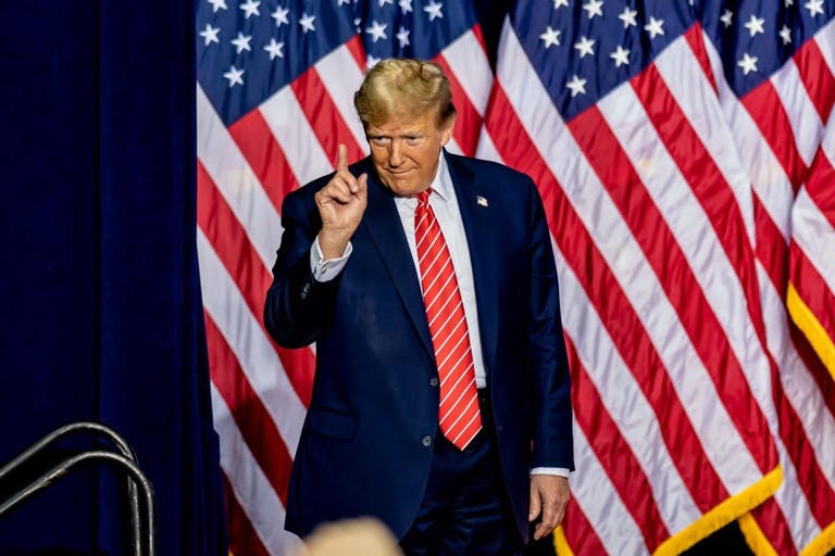 Donald Trump at a MAGA rally in Rome, Georgia on March 9, 2024 (Phil Mistry/Shutterstock.com)