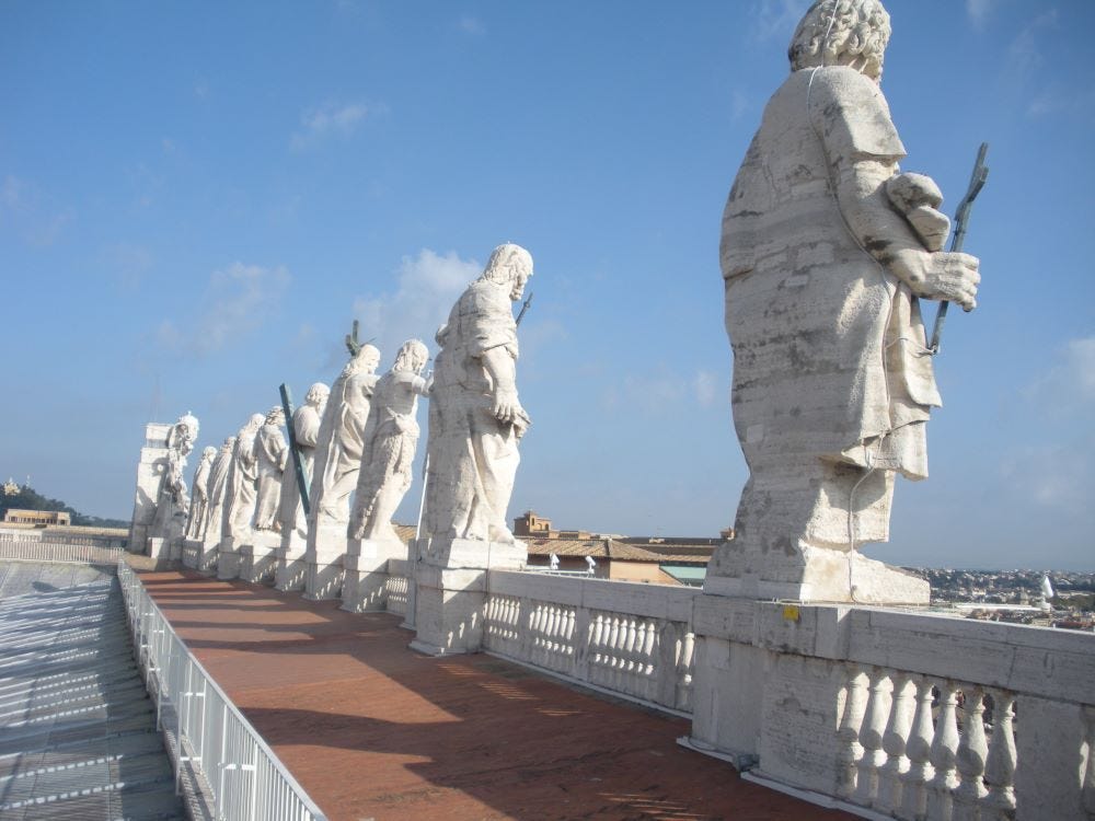 St Peters Basilica statues on roof