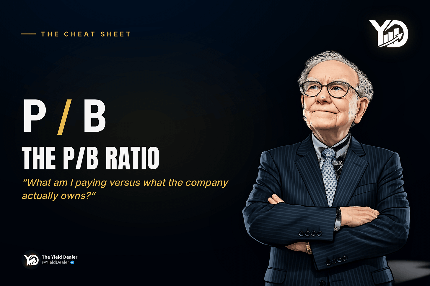 Cover graphic: the Price-to-Book (P/B) ratio explained by The Yield Dealer Cover graphic: the Price-to-Book (P/B) ratio explained by The Yield Dealer