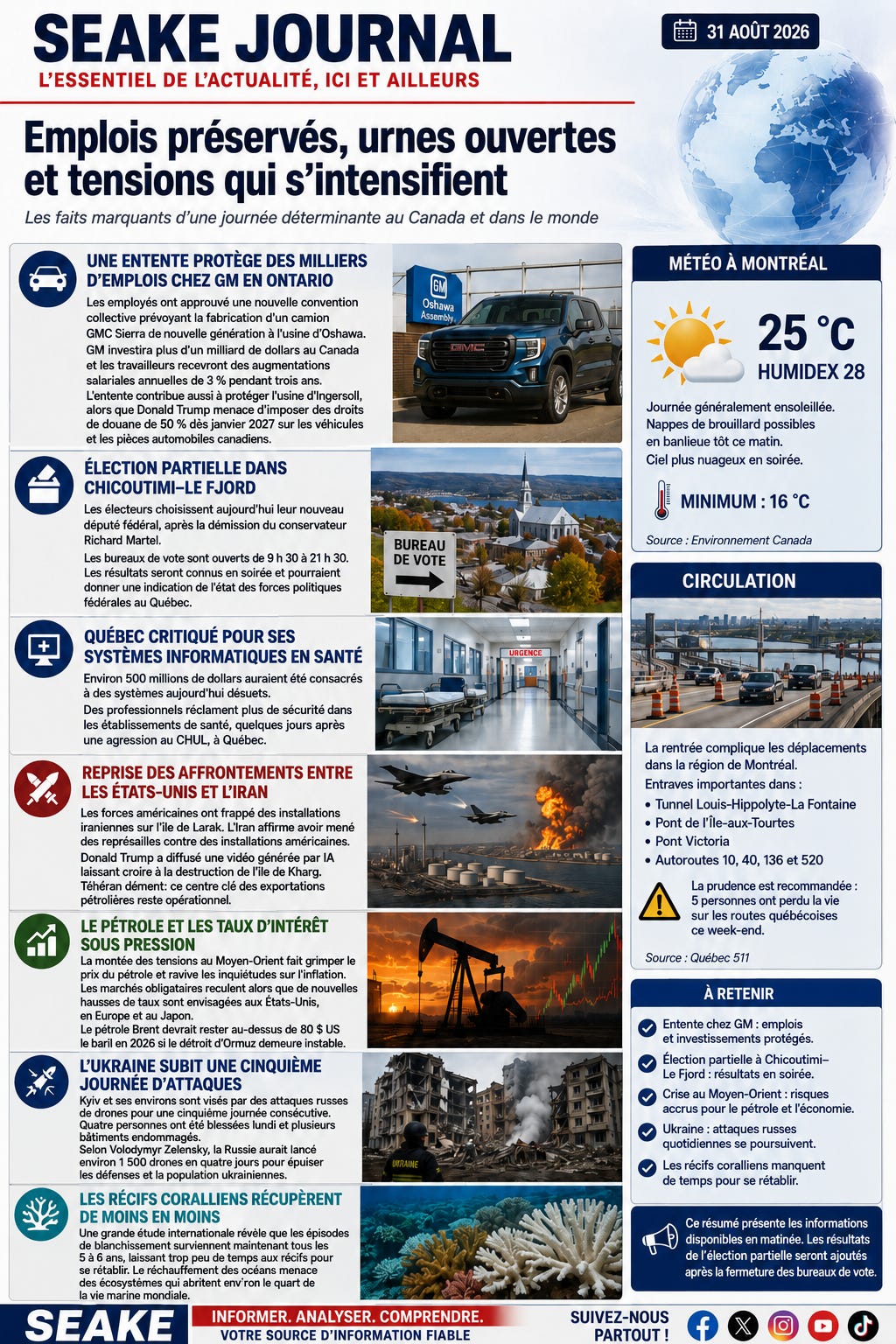Emplois, élections et tensions internationales au cœur de l’actualité Emplois, élections et tensions internationales au cœur de l’actualité