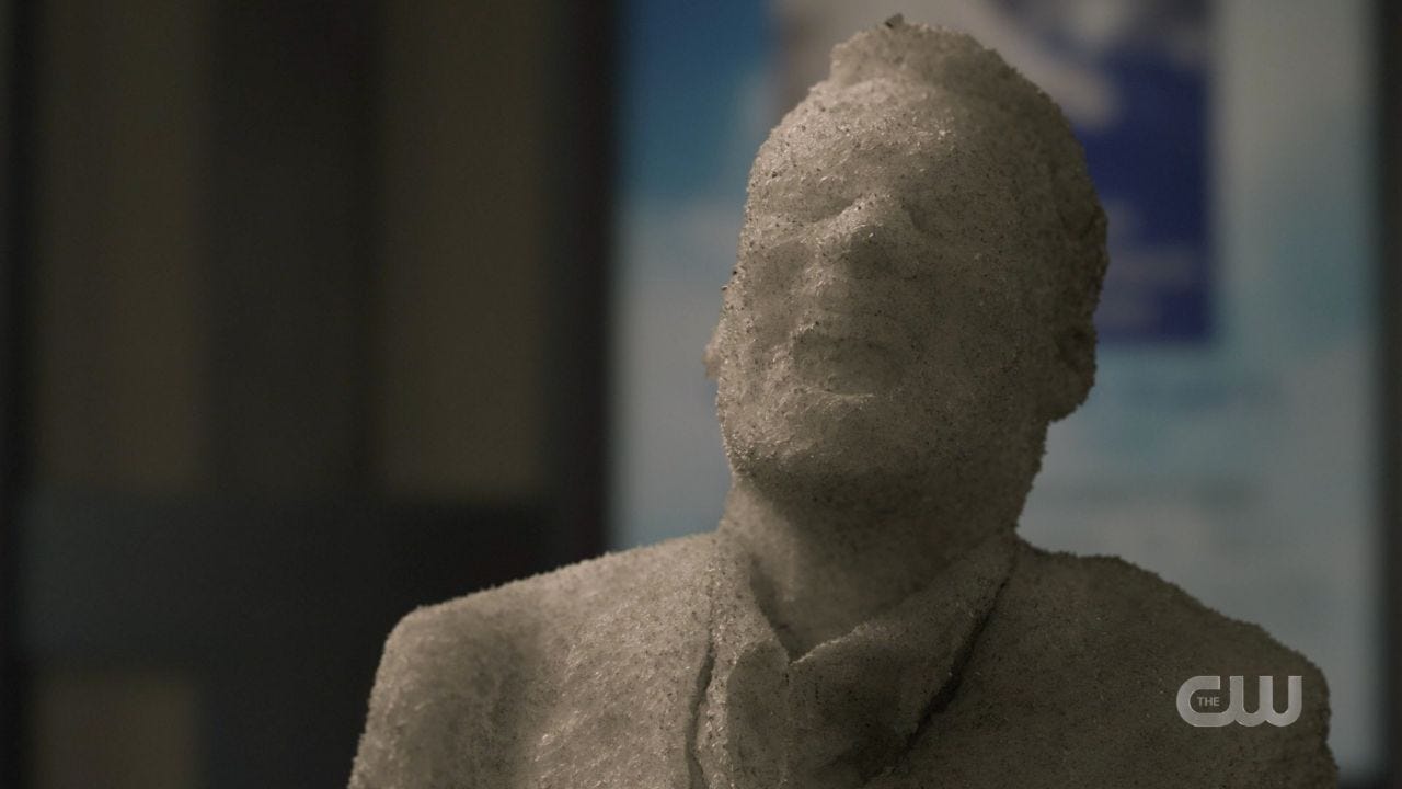 Jack turns anti heavan professor into pillar of salt Supernatural 14.19 Jack turns anti heavan professor into pillar of salt Supernatural 14.19