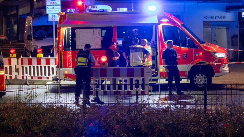 An attack at a festival in a German city kills 3 people and wounds at least 5 seriously