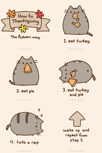50+ Pusheen Thanksgiving GIF Free Download 2022 - QuotesProject.Com