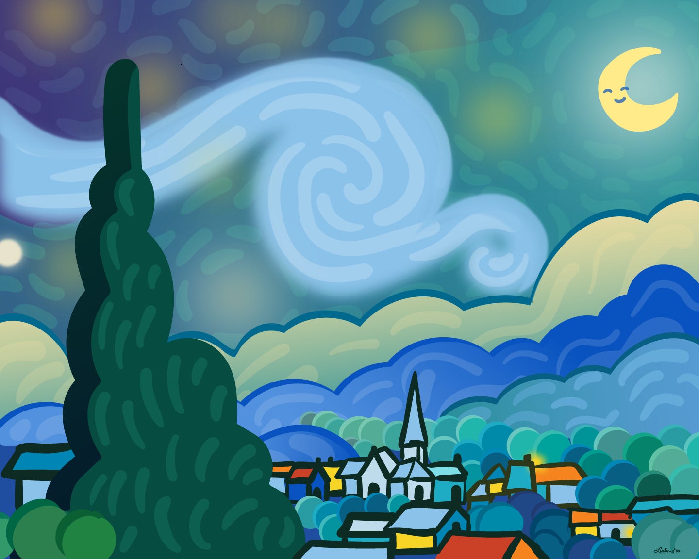Kids version of starry night