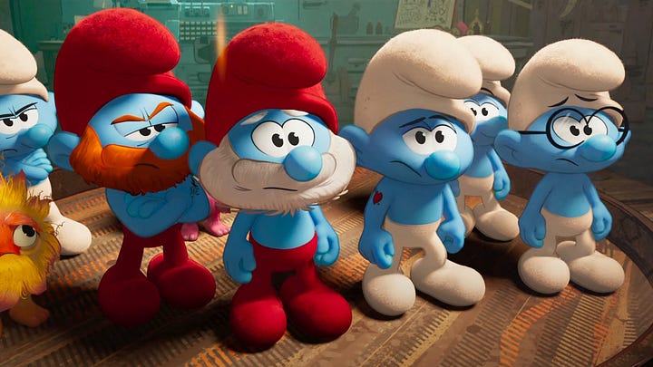 Stills from new release films Superman, Bride Hard, Universal Language, Smurfs.