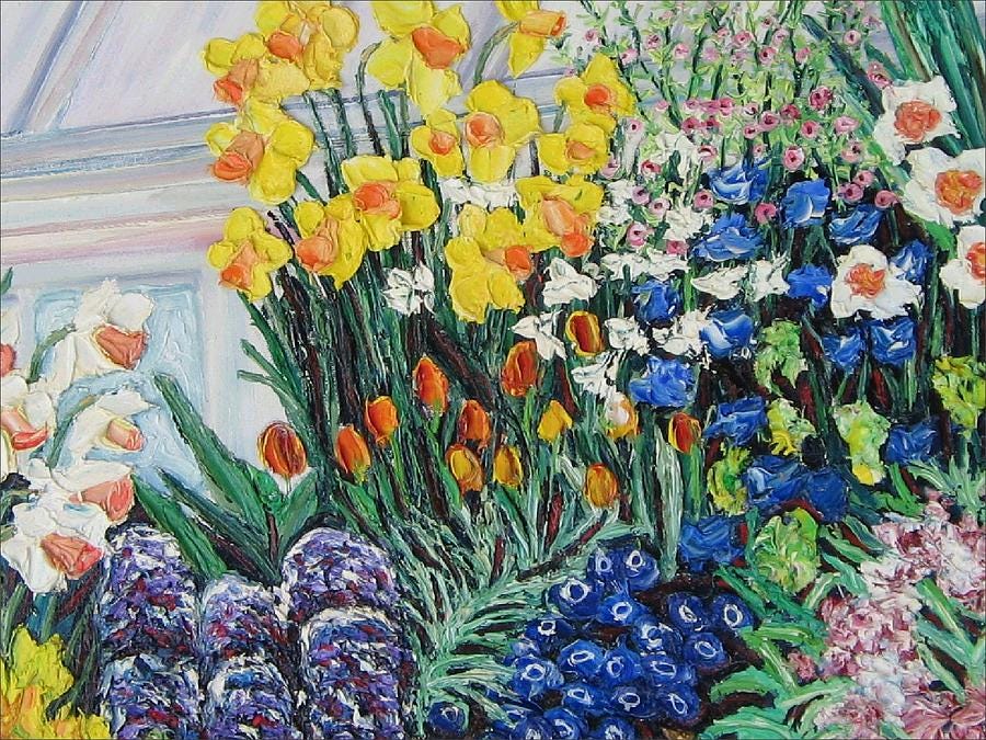 Green House Flowers Painting by Richard Nowak - Pixels