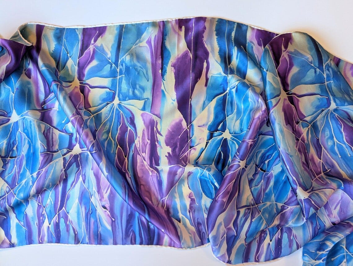 Neuron Forest Silk Charmeuse Scarf neuroscience scarf image 1