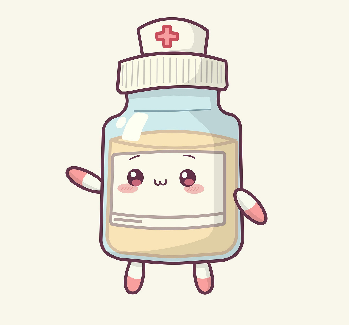 A bottle of medicine with a cartoon character on it