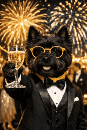 Happy New Year Dog GIF by Terry Toto - Find & Share on GIPHY