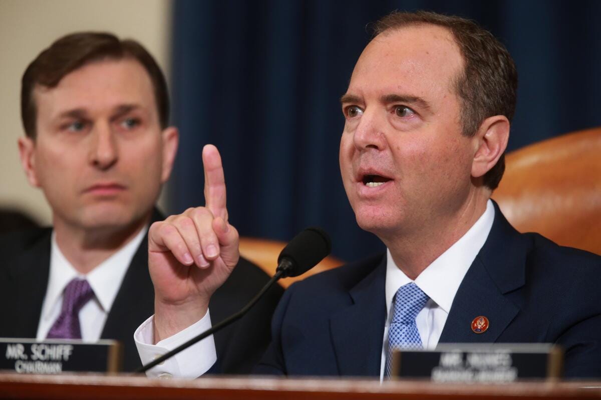 Adam Schiff's command of impeachment hearings draws Trump's anger and  colleagues' praise - Los Angeles Times