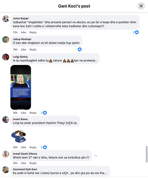 9 Out of 21 Screenshots from Gani Koci's Post.