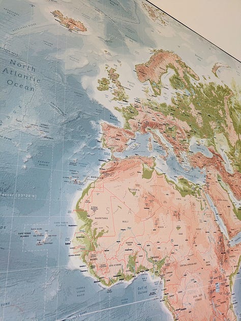 Photos of the first edition of the world map