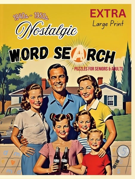 My Old Memory Pieces: 1950s Golden Age Everyday Life - NostalgicLarge Print Word Search Puzzles for Seniors & Adults by MarkMyWays