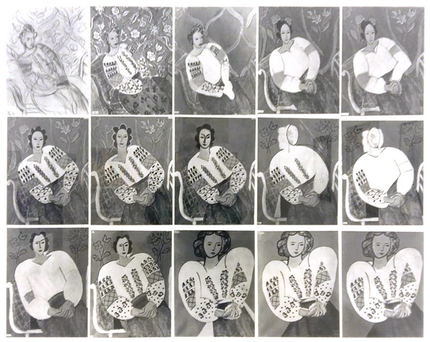 La Blouse Roumaine in documented steps, 1940, Henri Matisse La Blouse Roumaine in documented steps, 1940, Henri Matisse