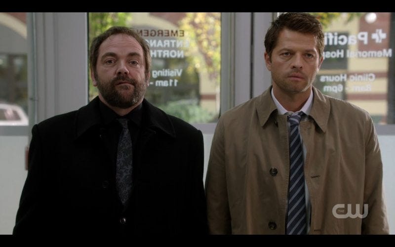 supernatural 1207 crowley with cas rock never dies supernatural 1207 crowley with cas rock never dies