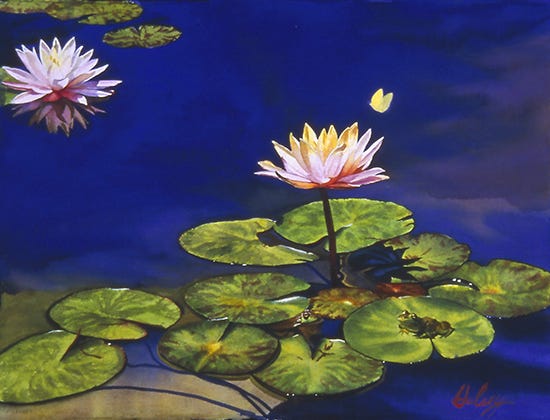 Nymphaeas II, Watercolor, 21 x 27", © John Hulsey Nymphaeas II, Watercolor, 21 x 27", © John Hulsey