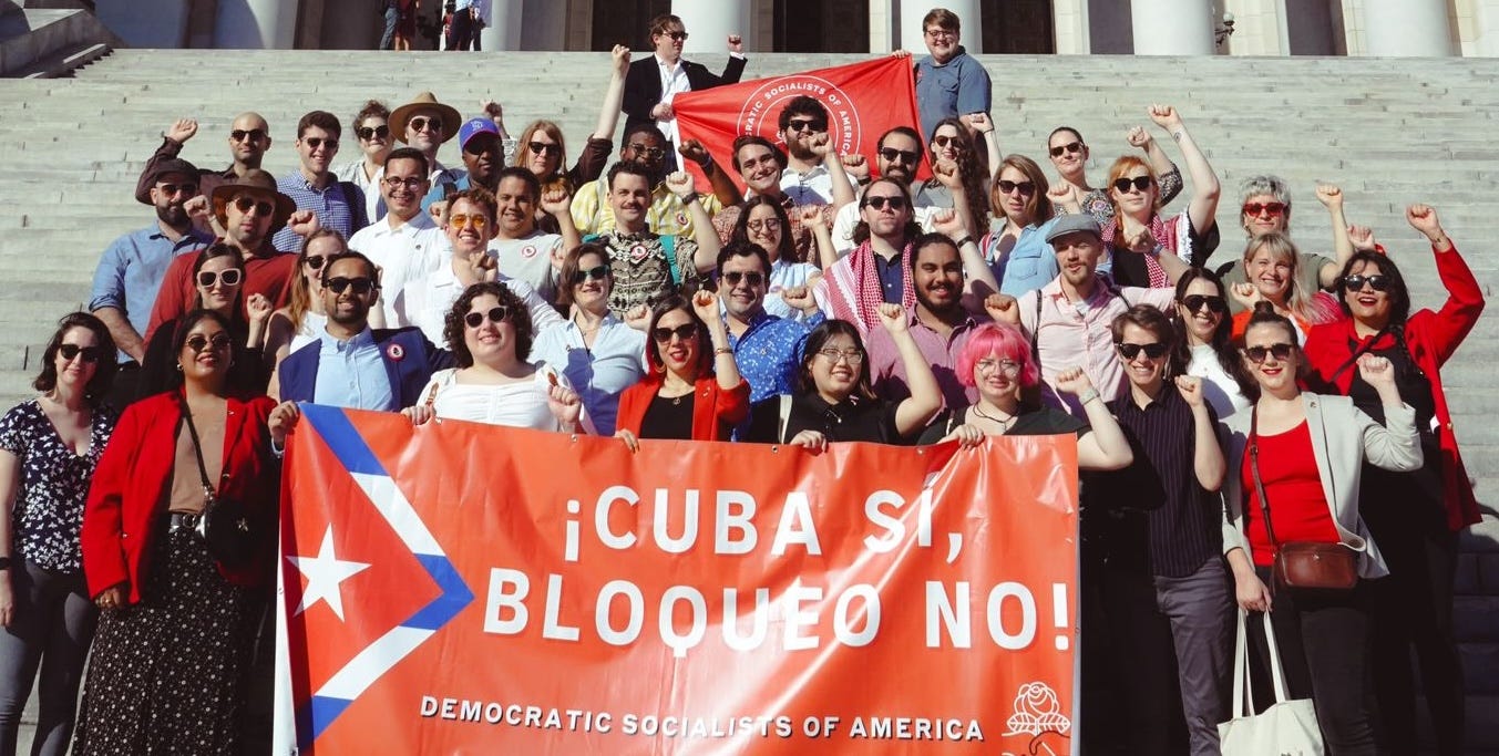 DSA Delegation in front of the Cuban capitol building