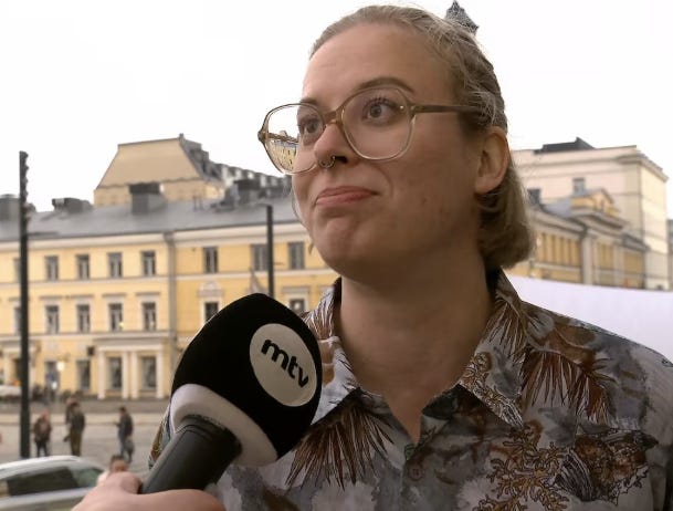 Pinja Vuorinen MTV:n haastattelussa aikaisemmin vuonna 2023.