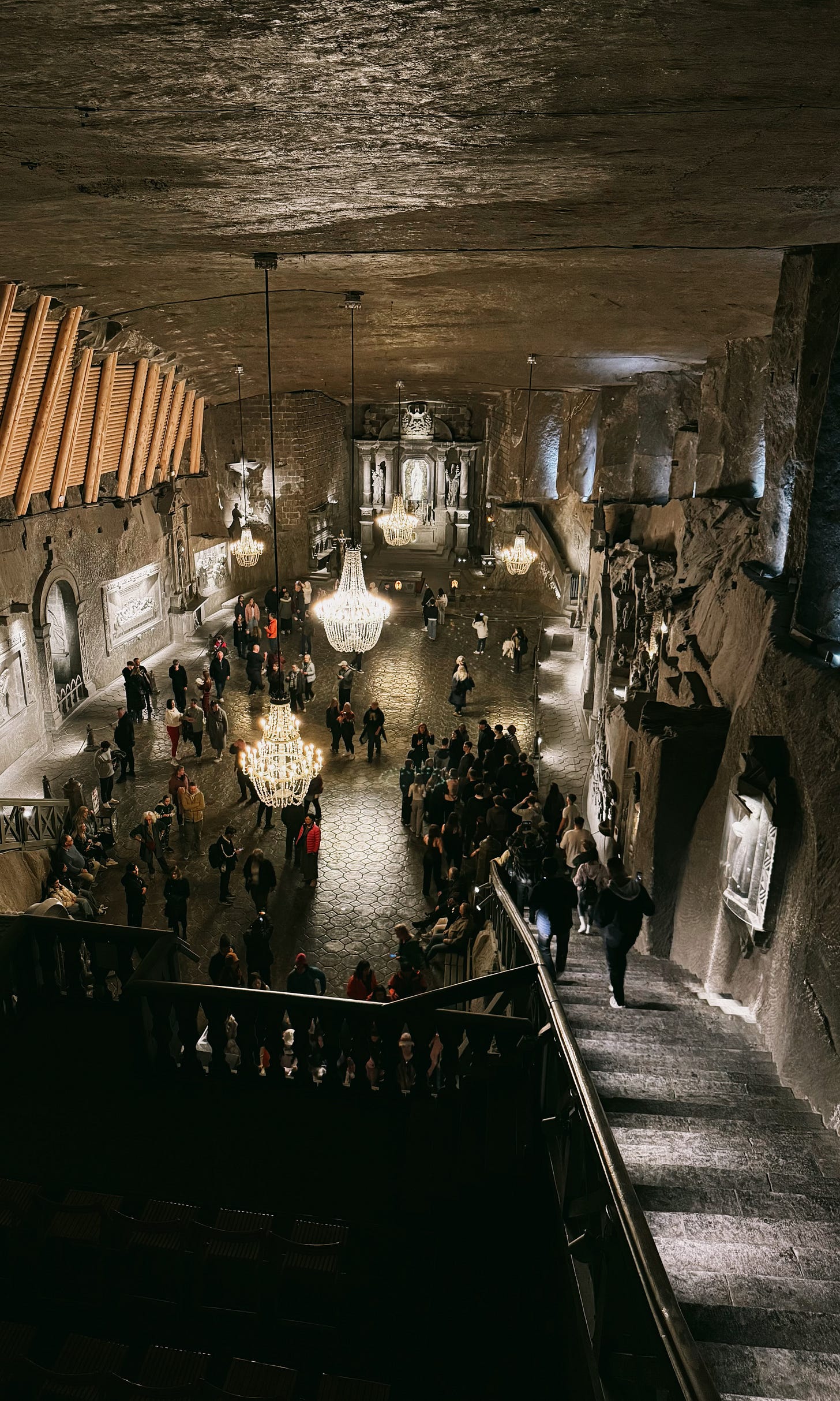 A subterranean chapel carved from salt.