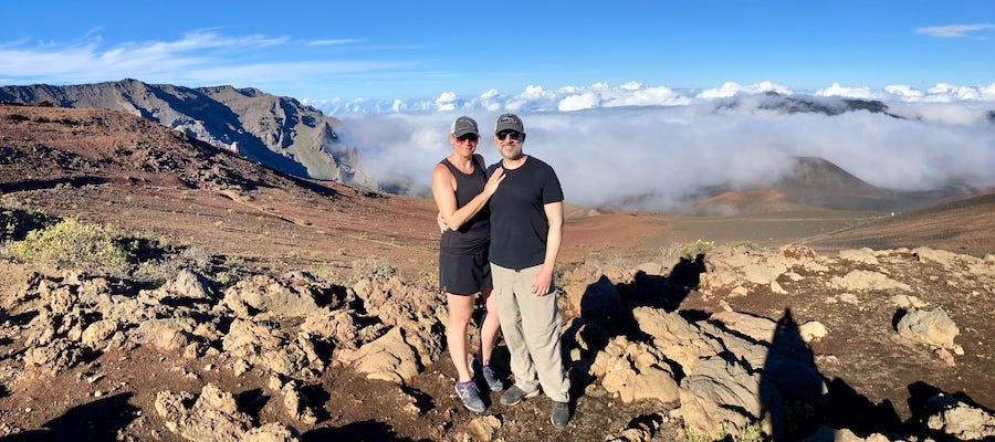 Larry and Nicole hiking in Maui