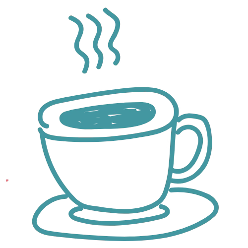a hand drawn coffee cup