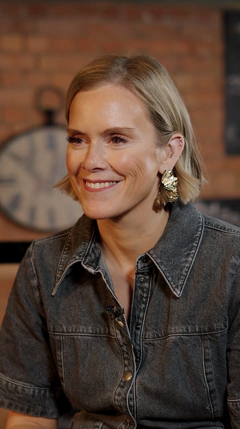 Photos of Sedge and Lauren going head-to-head in a debate in a boxing ring.