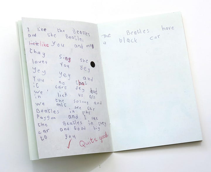 Book about the Beatles - open pages