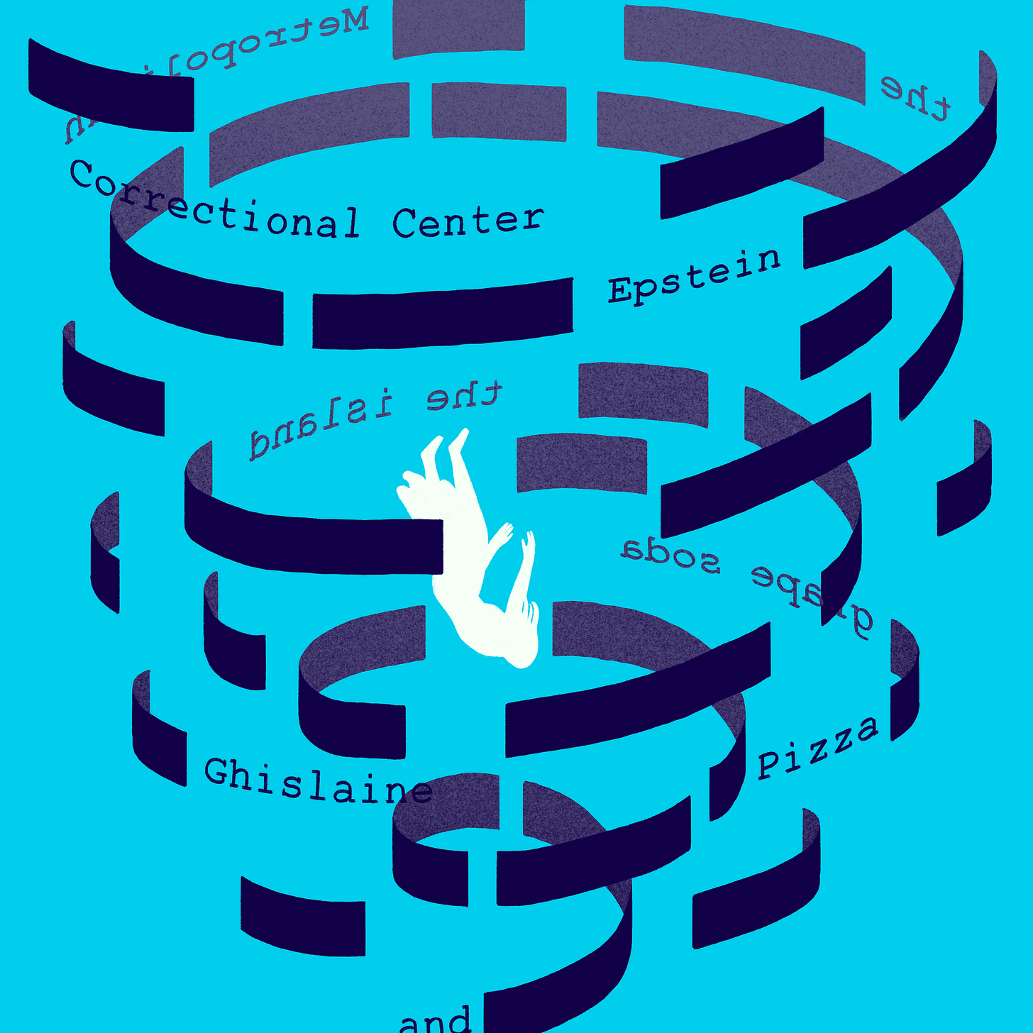 Illustration of a figure falling thorough a whirlwind of information Illustration of a figure falling thorough a whirlwind of information