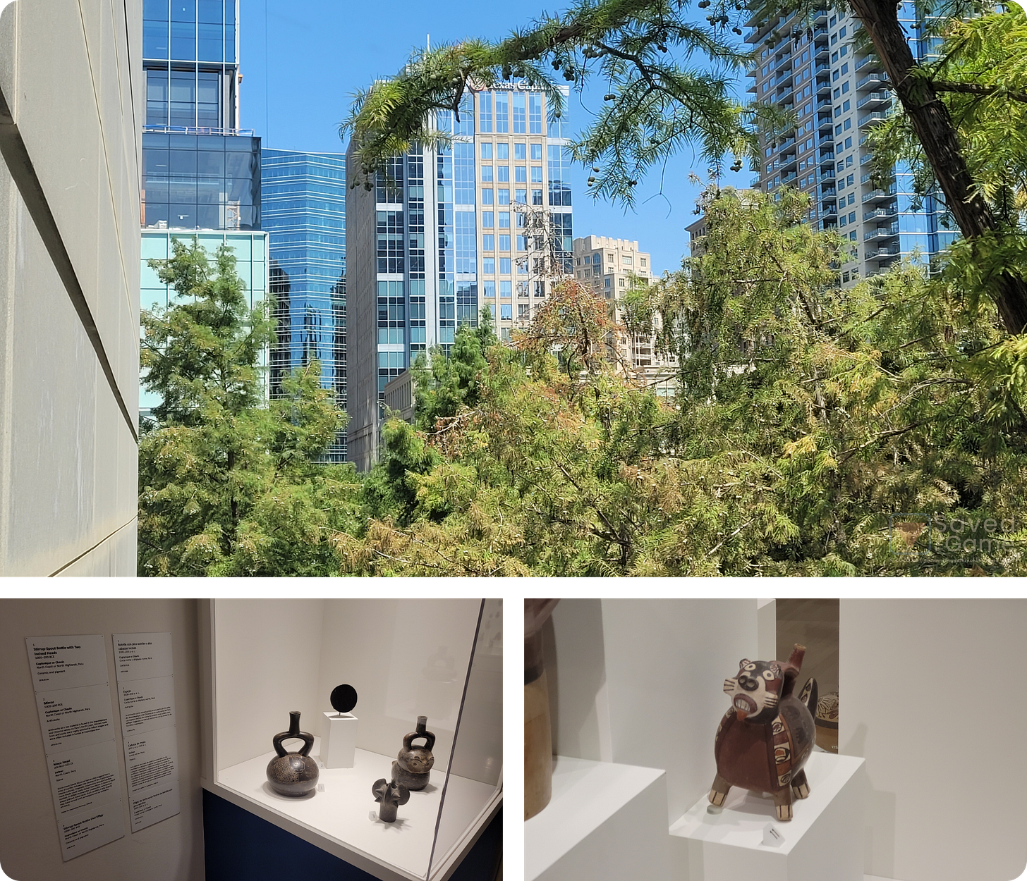 A look outside from the fourth floor, and some various works.