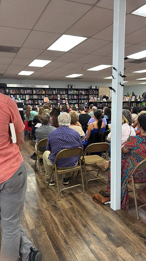 Various photos of Lauren at Because Fat Girl book events.