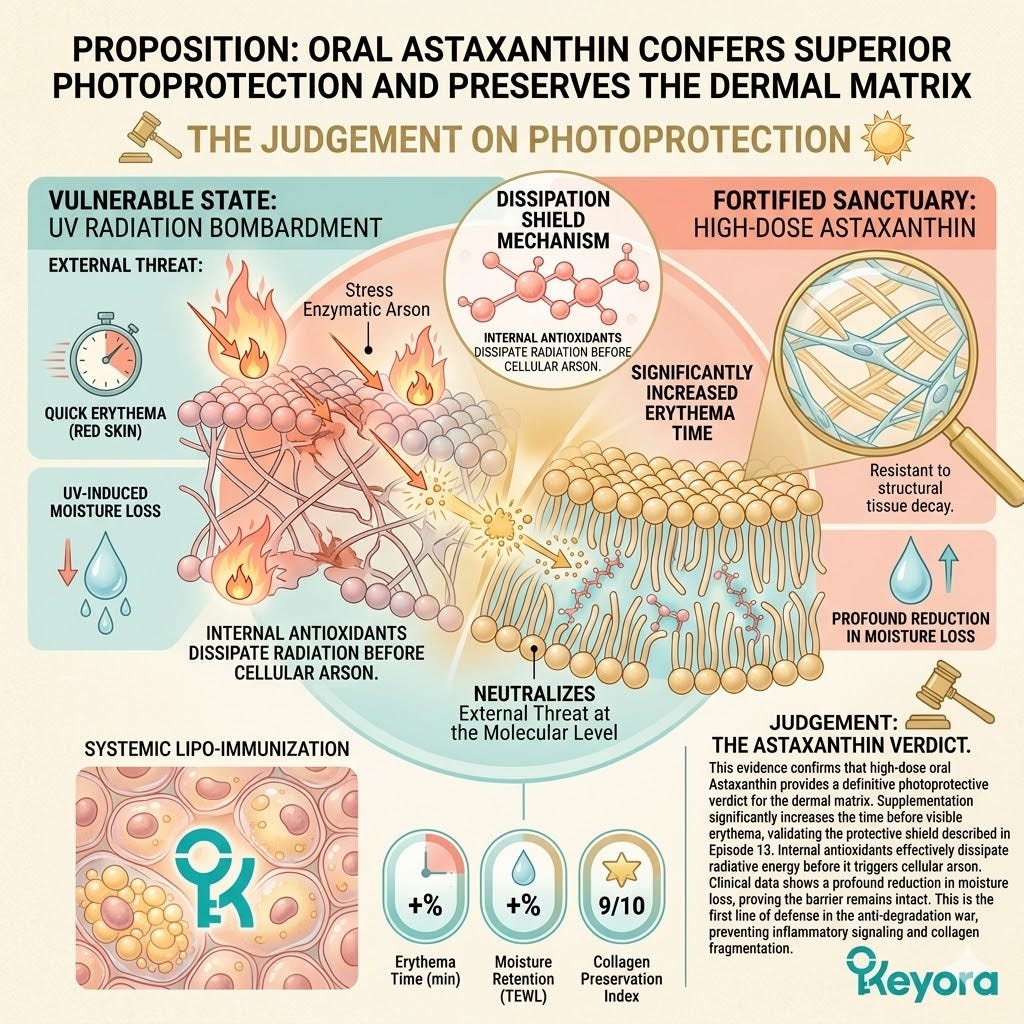 Photoprotective Verdict and oral Astaxanthin integration drives ATP Synthesis and radiative energy dissipation to prevent the initiation of cellular arson. Photoprotective Verdict and oral Astaxanthin integration drives ATP Synthesis and radiative energy dissipation to prevent the initiation of cellular arson.