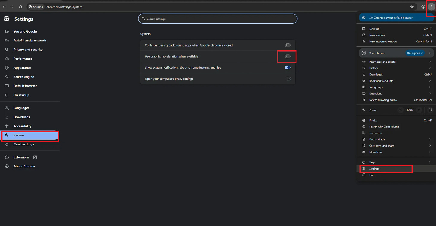 Google Chrome Browser Settings